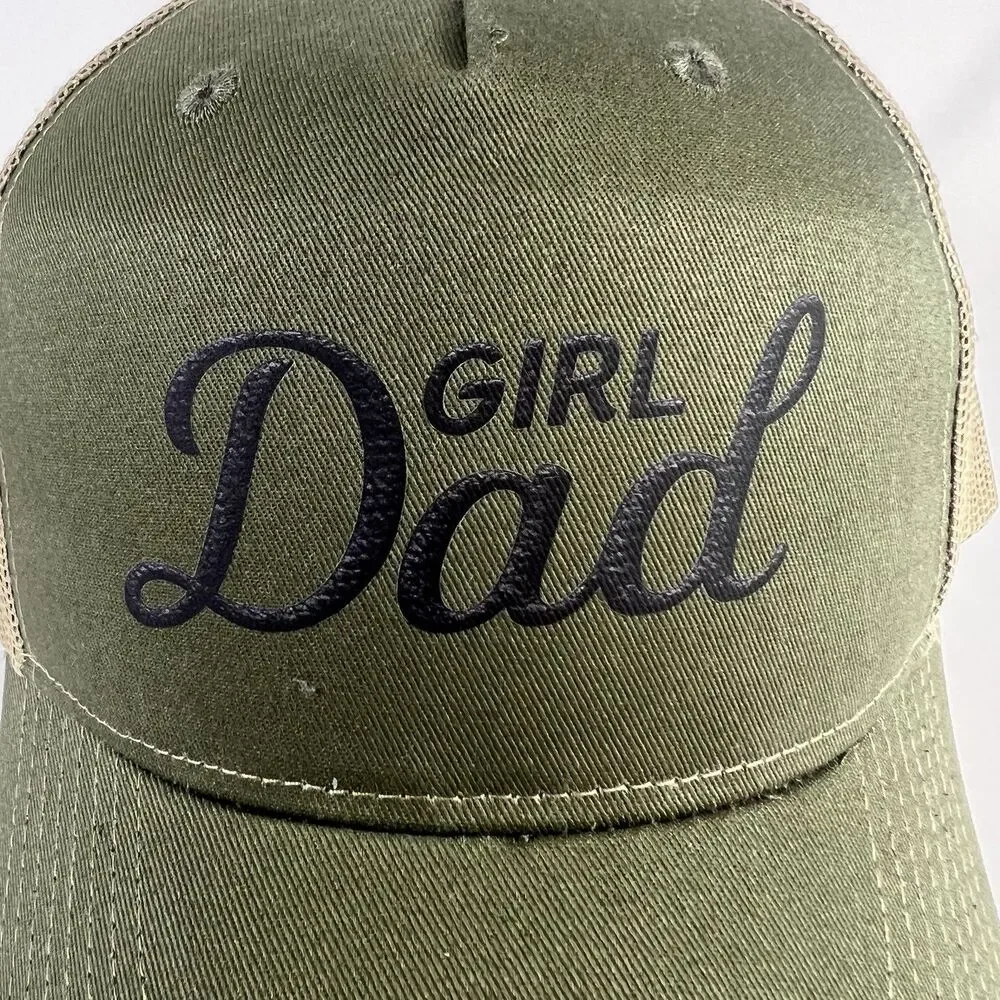 GIRL DAD Printed Five Panel Trucker Hat Port Authority Brand Trucker Cap